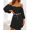 imageTOPACC Western Metal Concho Belt for Women Cowgirl Chain Belts for Dresses Jeans Country Concert OutfitBright Gold131