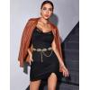 imageTOPACC Western Metal Concho Belt for Women Cowgirl Chain Belts for Dresses Jeans Country Concert OutfitBright Gold226