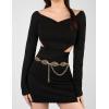 imageTOPACC Western Metal Concho Belt for Women Cowgirl Chain Belts for Dresses Jeans Country Concert OutfitBright Gold226