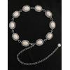 imageTOPACC Western Metal Concho Belts for Women Boho Cowgirl Chain Belt for Dresses Jeans Country Concert OutfitWhite