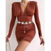 imageTOPACC Western Metal Concho Belts for Women Boho Cowgirl Chain Belt for Dresses Jeans Country Concert OutfitWhite
