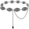 imageTOPACC Cowgirl Belts for Women Western Chain Belt Metal Concho Belt for Dresses Jeans Country Concert OutfitDsilver
