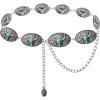 imageTOPACC Cowgirl Belts for Women Western Chain Belt Metal Concho Belt for Dresses Jeans Country Concert OutfitTurquoise