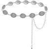 imageTOPACC Western Chain belt for Women Cowgirl Metal Concho Belt for Dresses Jeans Country Concert OutfitBsilver