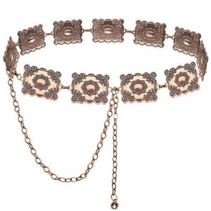 imageTOPACC Concho belts for Women Western Metal Cowgirl Boho Chain Belt for Dresses Jeans Country Concert OutfitCgold