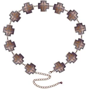 imageTOPACC Concho belts for Women Western Metal Cowgirl Boho Chain Belt for Dresses Jeans Country Concert OutfitDbronze