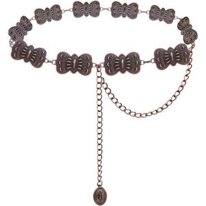 imageTOPACC Western Metal Concho Belt for Women Cowgirl Chain Belts for Dresses Jeans Country Concert OutfitBronze273