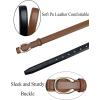 imageTOPACC 2 Pack Waist Belts for Women Fashion Skinny Belt Set for Dresses Pants Business CasualA Brown  Black