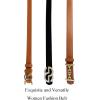 imageTOPACC 2 Pack Waist Belts for Women Fashion Skinny Belt Set for Dresses Pants Business CasualC Brown  Black
