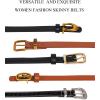 imageTOPACC 2 Pack Waist Belts for Women Fashion Skinny Belt Set for Dresses Pants Business CasualE Brown  Black