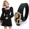 imageTOPACC 2 Pack Waist Belts for Women Fashion Skinny Belt Set for Dresses Pants Business CasualF Brown  Black