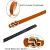 imageTOPACC 2 Pack Waist Belts for Women Fashion Skinny Belt Set for Dresses Pants Business CasualF Brown  Black