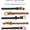 imageTOPACC 2 Pack Waist Belts for Women Fashion Skinny Belt Set for Dresses Pants Business CasualG Brown  Black
