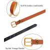 imageTOPACC 2 Pack Waist Belts for Women Fashion Skinny Belt Set for Dresses Pants Business CasualG Brown  Black