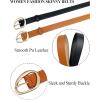 imageTOPACC 2 Pack Waist Belts for Women Fashion Skinny Belt Set for Dresses Pants Business CasualI Brown  Black
