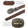imageTOPACC Cowboy Belt for Men Women Western Country Cowgirl Belt for Jeans Pants Rodeo OutfitA Brown
