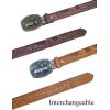 imageTOPACC Cowboy Belt for Men Women Western Country Cowgirl Belt for Jeans Pants Rodeo OutfitA Brown