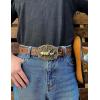 imageTOPACC Cowboy Belt for Men Women Western Country Cowgirl Belt for Jeans Pants Rodeo OutfitA Brown