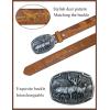 imageTOPACC Cowboy Belt for Men Women Western Country Cowgirl Belt for Jeans Pants Rodeo OutfitB Brown