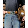 imageTOPACC Cowboy Belt for Men Women Western Country Cowgirl Belt for Jeans Pants Rodeo OutfitB Brown