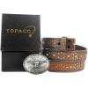 imageTOPACC Cowboy Belt for Men Women Western Country Cowgirl Belt for Jeans Pants Rodeo OutfitC Brown