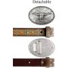 imageTOPACC Cowboy Belt for Men Women Western Country Cowgirl Belt for Jeans Pants Rodeo OutfitC Brown