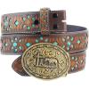 imageTOPACC Cowboy Belt for Men Women Western Country Cowgirl Belt for Jeans Pants Rodeo OutfitD Brown