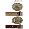 imageTOPACC Cowboy Belt for Men Women Western Country Cowgirl Belt for Jeans Pants Rodeo OutfitD Brown