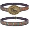 imageTOPACC Cowboy Belt for Men Women Western Country Cowgirl Belt for Jeans Pants Rodeo OutfitD Brown