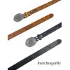 imageTOPACC Cowboy Belts for Men Women with Western Cross Buckle Cowgirl Country Belt for Jeans PantsA Brown