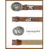 imageTOPACC Cowboy Belts for Men Women with Western Cross Buckle Cowgirl Country Belt for Jeans PantsC Brown