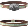imageTOPACC Cowboy Belts for Men Women with Western Cross Buckle Cowgirl Country Belt for Jeans PantsD Brown