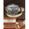 imageTOPACC Cowboy Belts for Men Women with Western Cross Buckle Cowgirl Country Belt for Jeans PantsD Brown