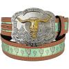 imageTOPACC Cowboy Belts for Men Women with Western Cross Buckle Cowgirl Country Belt for Jeans PantsE Brown