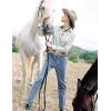 imageTOPACC Cowboy Belts for Men Women with Western Cross Buckle Cowgirl Country Belt for Jeans PantsE Brown