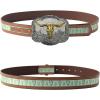 imageTOPACC Cowboy Belts for Men Women with Western Cross Buckle Cowgirl Country Belt for Jeans PantsF Brown