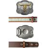 imageTOPACC Cowboy Belts for Men Women with Western Cross Buckle Cowgirl Country Belt for Jeans PantsF Brown