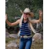 imageTOPACC Cowboy Belts for Men Women with Western Cross Buckle Cowgirl Country Belt for Jeans PantsF Brown