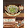 imageTOPACC Cowboy Belts for Men Women with Western Cross Buckle Cowgirl Country Belt for Jeans PantsG Brown