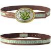 imageTOPACC Cowboy Belts for Men Women with Western Cross Buckle Cowgirl Country Belt for Jeans PantsG Brown