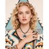 imageTOPACC Navajo Pearl Necklace Western Jewelry Set for Women Turquoise Necklace with Earrings Ring Cowgirl AccessoryATurquoise