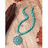 imageTOPACC Navajo Pearl Necklace Western Jewelry Set for Women Turquoise Necklace with Earrings Ring Cowgirl AccessoryBTurquoise