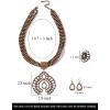 imageTOPACC Navajo Pearl Necklace Western Jewelry Set for Women Turquoise Necklace with Earrings Ring Cowgirl AccessoryCWhite