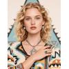imageTOPACC Navajo Pearl Necklace Western Jewelry Set for Women Turquoise Necklace with Earrings Ring Cowgirl AccessoryCWhite