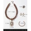imageTOPACC Navajo Pearl Necklace Western Jewelry Set for Women Turquoise Necklace with Earrings Ring Cowgirl AccessoryDWhite