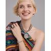 imageTOPACC Navajo Pearl Necklace Western Jewelry Set for Women Turquoise Necklace with Earrings Ring Cowgirl AccessoryDWhite