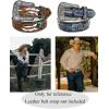 imageTOPACC Turquoise Belt Buckle for Women Western Cowgirl Cowboy Rodeo Buckle 15 InchesSilver
