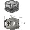 imageTOPACC Western Belt Buckle for Men Women Cowboy Cowgirl Rodeo Buckle 15 Inches Novelty Belt BuckleSilver