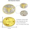 imageTOPACC Western Belt Buckle for Men Women Cowboy Cowgirl Rodeo Gold Buckle 15 Inches Novelty Belt BuckleBgold