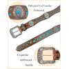imageTOPACC Western Belts for Women Men Cowboy Cowgirl Belt for Jeans Pants Country Concert Outfit RodeoBrown  Turquoise
